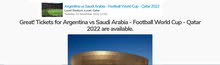 Argentina vs Saudi Arabia - Qatar World Cup 2022 Tickets - VIP Category Argentina vs Saudi Arabia - Qatar World Cup 2022 Tickets - VIP Category