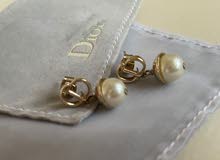 Dior Mise en Dior Faux Pearl Gold Tone Drop Earrings