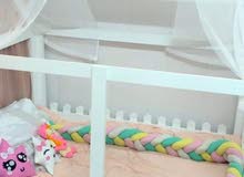 سرير اطفال حجم كبير يكفي ل10 سنوات ارضي 100*180 سم