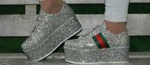 silver glitter shoes