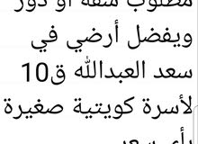 مطلوب شقة أو دور ويفضل أرضي في سعد العبدالله ق10 لأسرة كويتية صغيرة، بأي سعر مطلوب شقة أو دور ويفضل أرضي في سعد العبدالله ق10 لأسرة كويتية صغيرة، بأي سعر