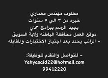 مطلوب مهندس معماري - وظيفة شاغرة مطلوب مهندس معماري - وظيفة شاغرة