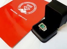 Beautiful Certified Emerald With Diamonds In Pure 925 Silver Ring Beautiful Certified Emerald With Diamonds In Pure 925 Silver Ring