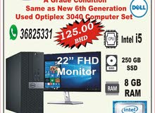 Dell i5 6th Gen Computer 8 GB Ram 256GB SSD 10x Fast Dell 22" FULL HD Monitor
