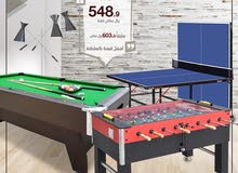 8 feet billiard table, table tennis & baby football offer