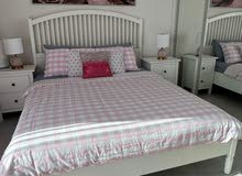 Queen Size bed, matress, and Dressing table with mirror and drawers