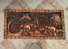 لوحة خشبية برسومات نحاسية جميلة Wooden frame engraved with copper