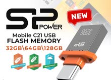 Silicon Power 128GB Mobile C21 USB Drive (Type A- Type C) فلاش ميموري 128 جيجا للموبايل والكمبيوتر