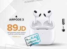 ‏Apple AirPods 3 ‏  ‏ 125 JD   جديدة بالكرتونة كفالة سنة كاملة