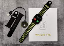 عرض خاص ساعة ذكية T55 smart watch بسعر 12 دينار بدل 25 دينار مع كستك هديه داخل كل علبه