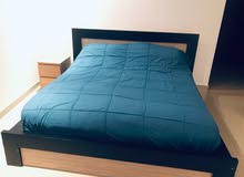 King Size bed with mattress + ikea side table