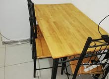 طاولة خشب اصلي مع 3 كراسي /Genuine wood table with 3 chairs of the same type