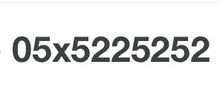 05X5225252 05X5225252
