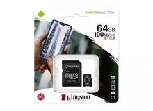 ميموري كارد ذاكرة تخزين Kingston 64GB Canvas Select Plus microSD