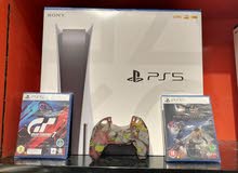 PS5 with 2 games and cover