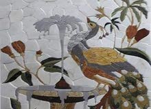 لوحات جدارية من الرخام الطبيعي والفسيفساء وأرضيات وترجيت