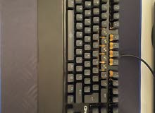 لوحة مفاتيح سلكية بإضاءة خلفية LED ملونة بمنفذ USB مكونة من 87 مفتاح