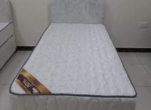 New American Style Single Base Wood Bed With Spring Mattress