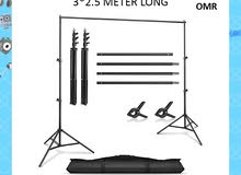 Backdrop Background Stand 2 x 2 meters Full Set with Clips with Bag (Brand New) Stock