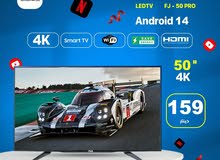 شاشه 50 انش فوجي 4K سمارت اندرويد 14 مع قاعده جداريه تتوفر لدينا خدمه التوصيل