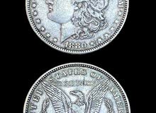 1880-Morgan Dollar Silver Plating Coin
عمله اميريكة 1 دولار مورغان قديم عام 1880 م