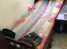 سرير خشبي مع الفرشة / wooden bed with mattress