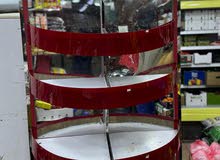 supermarket display rack with mirror and light