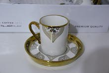 طقم فناجين قهوة ابيض مذهب فاخر Golden white coffee cups set