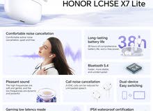 HONOR CHOICE Earbuds x7 lite  مناسبة للالعاب. ب مايك قوي وواضح. الاوضح ب عالم السماعات.  بسعر حرق