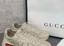 guccii rython leather sneakers size 42 with box
