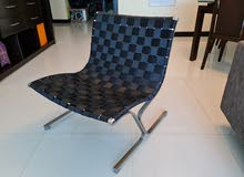 Italian Designer Brushed Stainless Steel - Web Chairs (two)