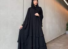 عباي شيفون طبقات فري سايز ل وزن 90  شامل شال