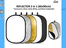 Reflector 5 in 1 (60x90 cm) (Translucent, Silver, Gold, White & Black Collapsible Colors) Brand New