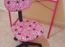 Pink Kids study table with chair.