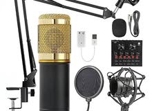 v8 sound card with BM 800 Microphone for live streaming/ audio recording
