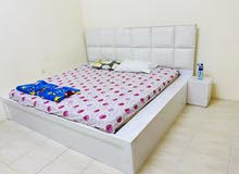 WHITE CHINESE FAMILY BED WITH MATTRESS WITH SIDE TABLES *2