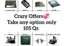 Crazy Offers
Take any option only 105 Qr.

(Some Used accessories for laptop and