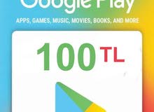 بطاقات قوقل بلاي تركية 100 ليرة بطاقات قوقل بلاي تركية 100 ليرة