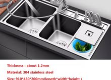 مغسلة المطبخ ستانلس ستيل مع الحنفيات ،، Stainless steel kitchen sink with faucets,, مغسلة المطبخ ستانلس ستيل مع الحنفيات ،، Stainless steel kitchen sink with faucets,,