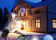 مصباح ليزر متحرك على شكل ندفة ثلجية لعيد الميلاد و الحفلات Christmas Snowflake Projector Laser Light