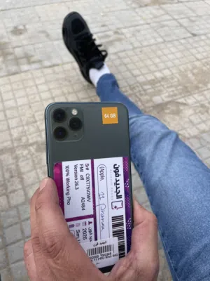 آيفون 11برو جهاز ربي يبارك ب ضمان 64قيقا بطاريه 93