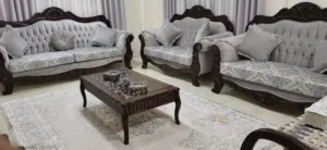 طقم كنب 9 مقاعد فاخر من شهوان مستعمل بحال الجديد