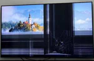 شاشه تلفزيون LG QNED مكسوره للبيع