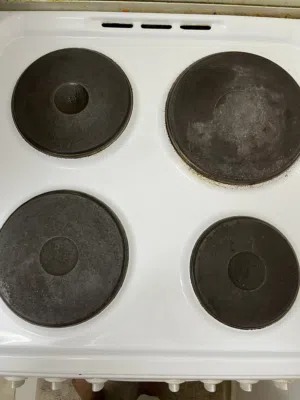 4 stoves and an attached oven
