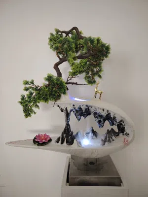 Elegant Zen Indoor Water Fountain with Mist, LED Lights & Tall Pedestal Stand  Delivery Available