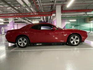 Dodge Challenger V6 engine SXT red color black interior