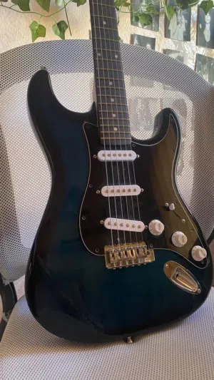 Blue electric guitar