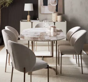 Nordic French Fabric Dining Chair from Home Center