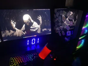 للبيع ستب كانل شاشه 240 هرتز و كيبورد سوتش احمر ماوس ريد راقون بي سي كرت الشاشه 1660 سوبر i5 جيل 10