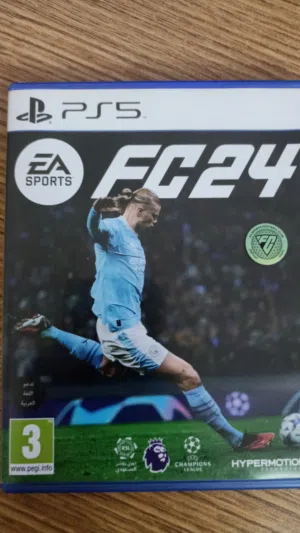 للبيع (( 50د )) او التبديل ،  FIFA 24 نسخة PS5 أصلية + غلاف (داعم للعربية) — بحالة ممتازة